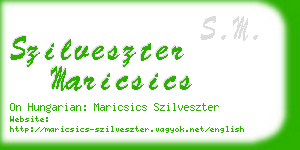 szilveszter maricsics business card